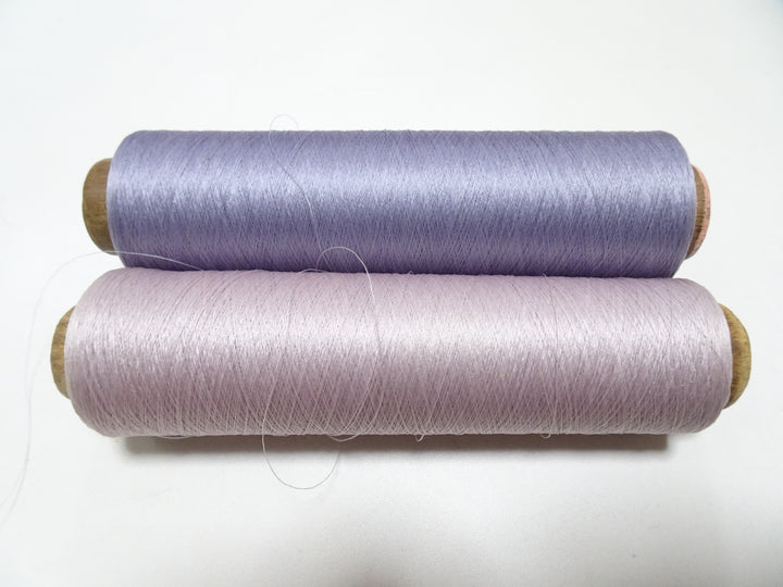 Japanese Vintage Silk Thread & Woodn Spool 2sets Embroidery 18736