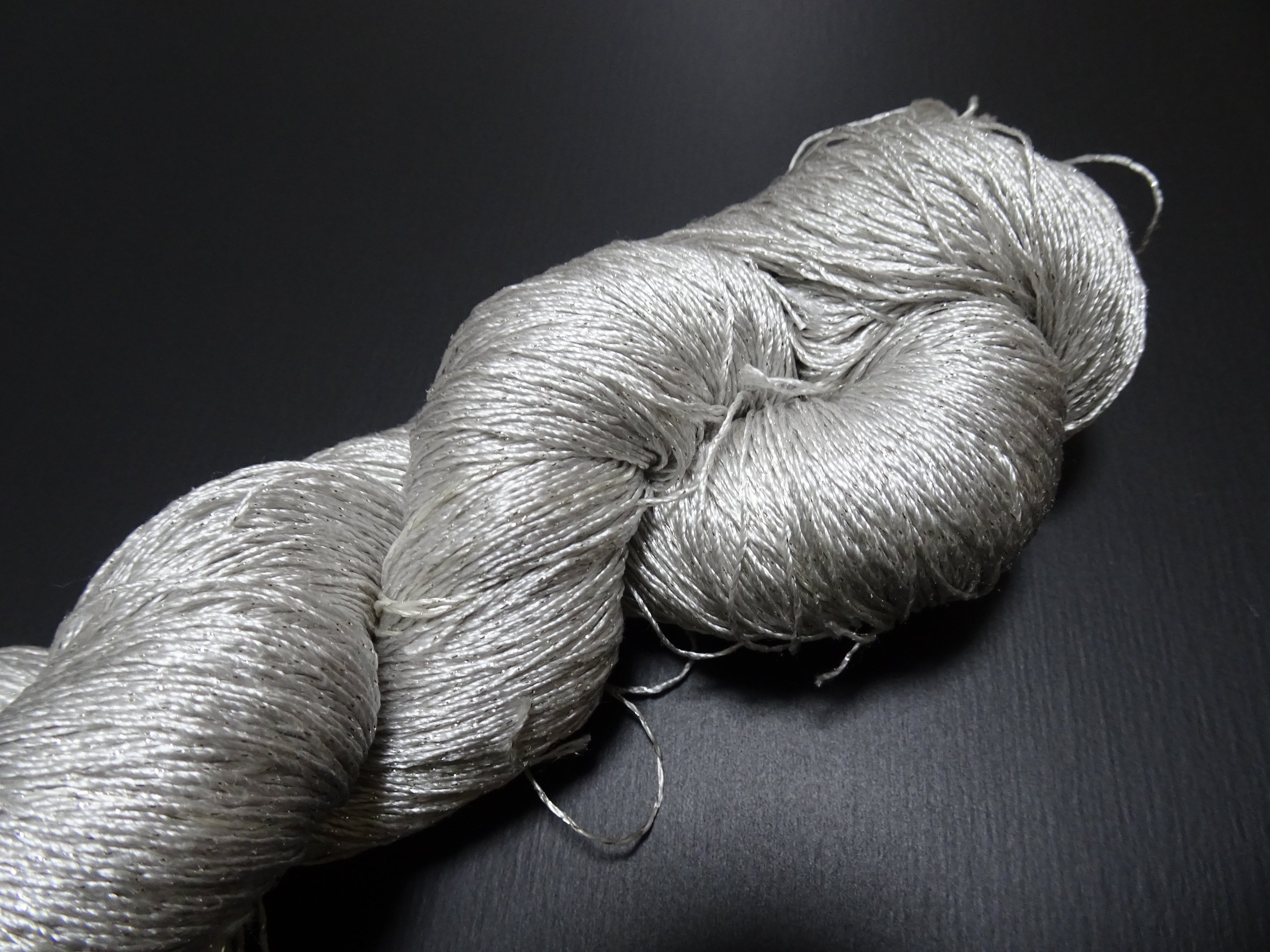 Japanese Vintage High Class Rare Silk Thread Mixture of Silver embroidery 17851