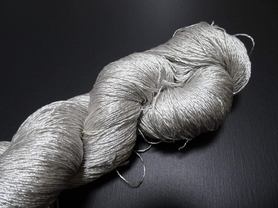 Japanese Vintage High Class Rare Silk Thread Mixture of Silver embroidery 17851