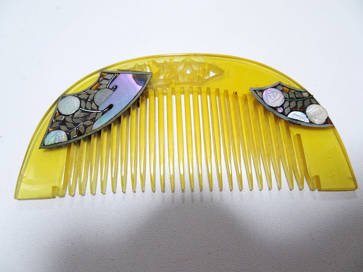 Japanese Vintage  Resin Comb Makie $ Raden 15147