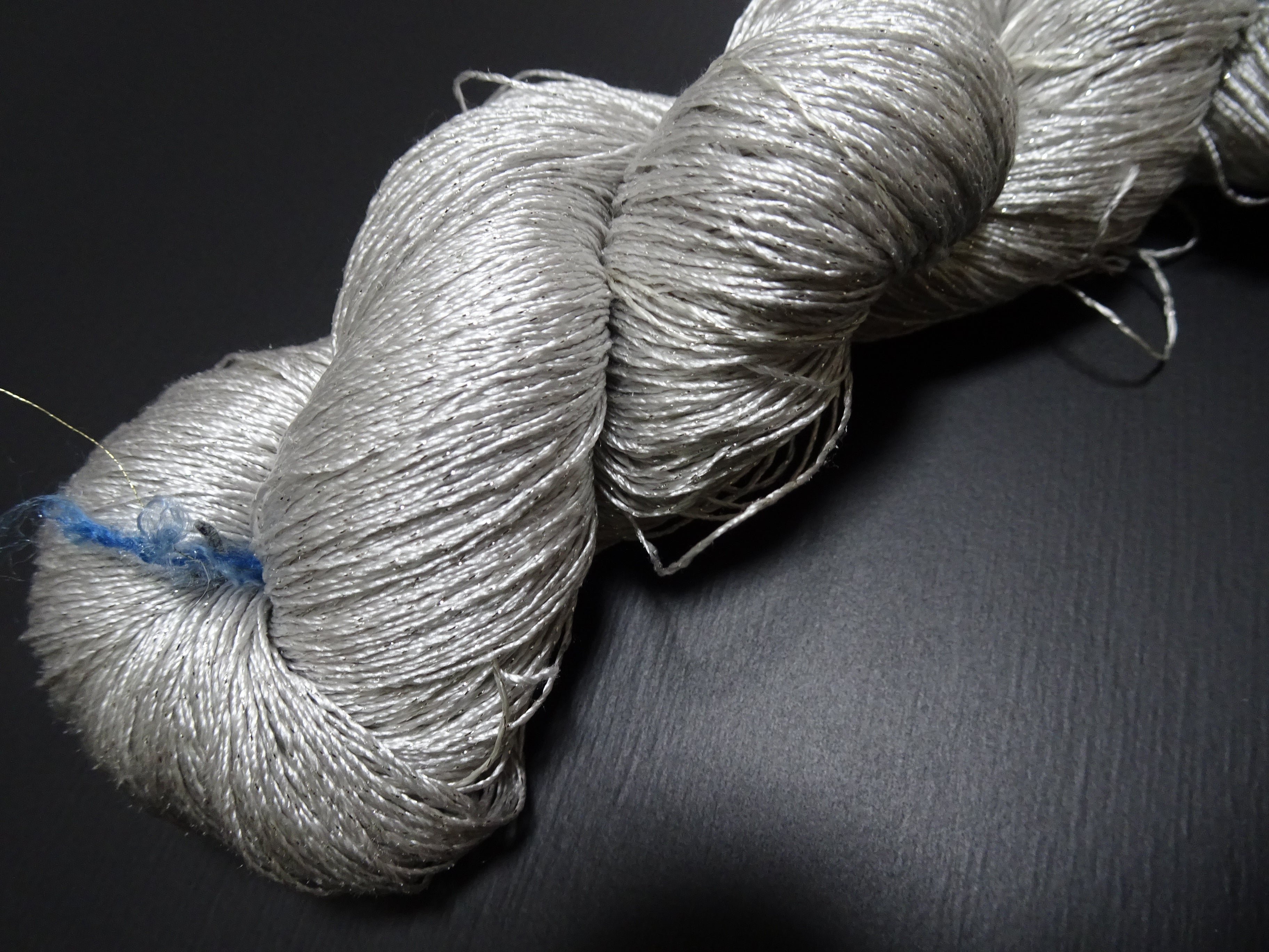 Japanese Vintage High Class Rare Silk Thread Mixture of Silver embroidery 17851
