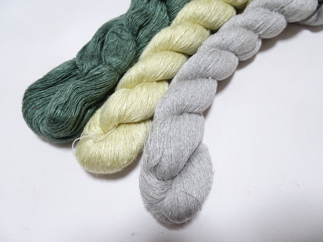 Japanese Vintage Mawata Tsumugi Fine Quality Silk Thread 3sets embroidery & Weave 17061