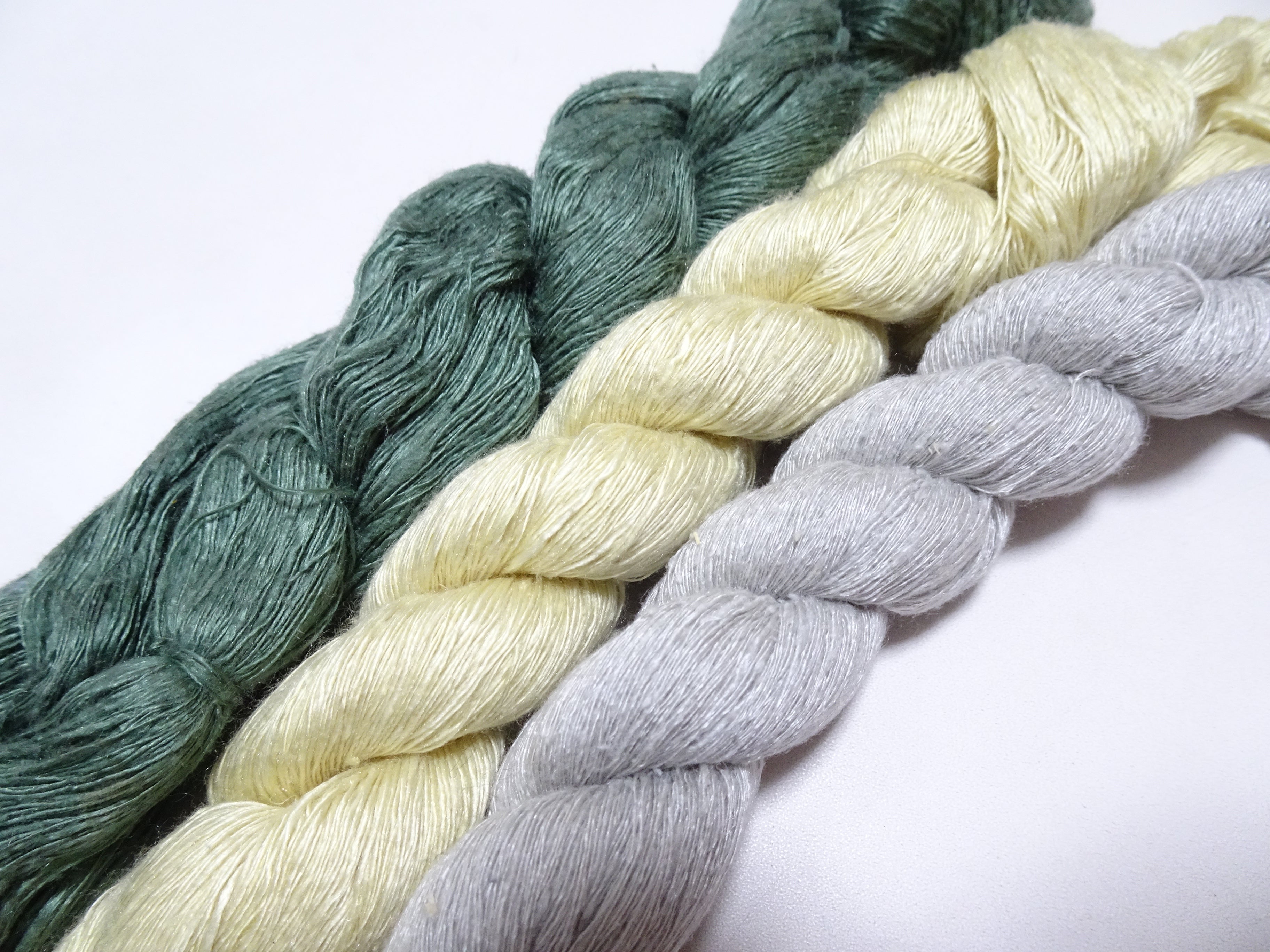Japanese Vintage Mawata Tsumugi Fine Quality Silk Thread 3sets embroidery & Weave 17061