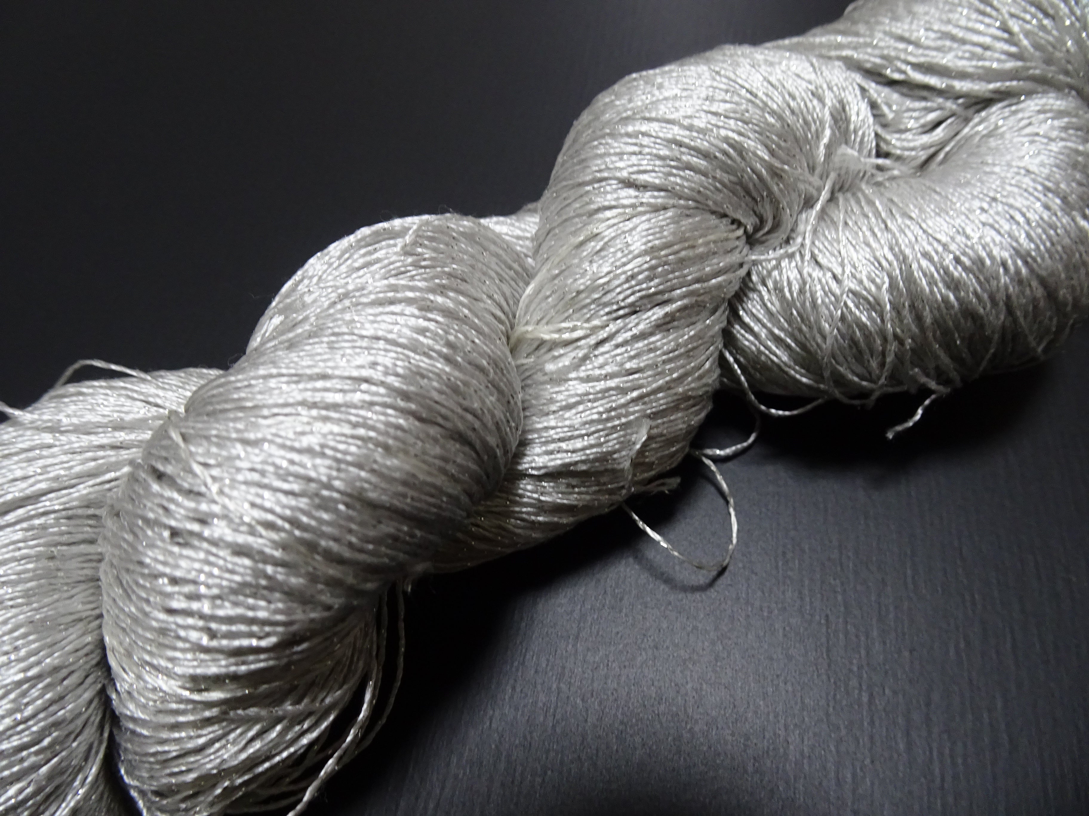 Japanese Vintage High Class Rare Silk Thread Mixture of Silver embroidery 17851