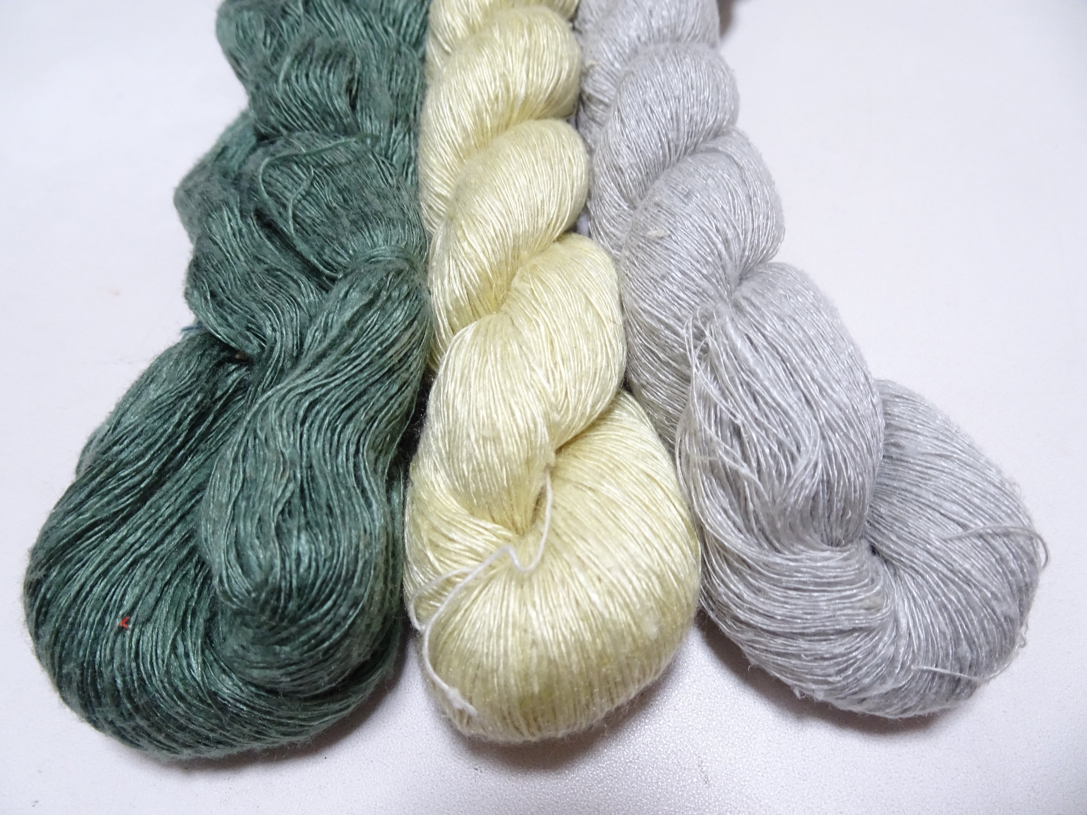 Japanese Vintage Mawata Tsumugi Fine Quality Silk Thread 3sets embroidery & Weave 17061