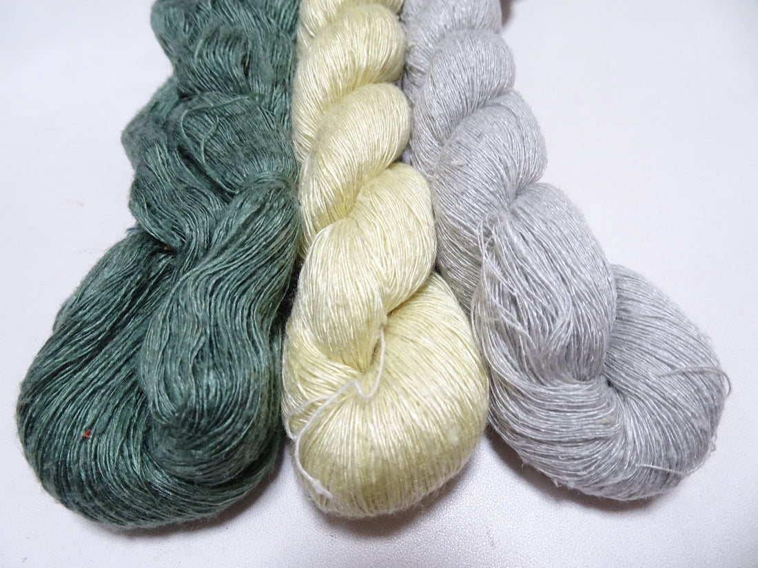 Japanese Vintage Mawata Tsumugi Fine Quality Silk Thread 3sets embroidery & Weave 17061