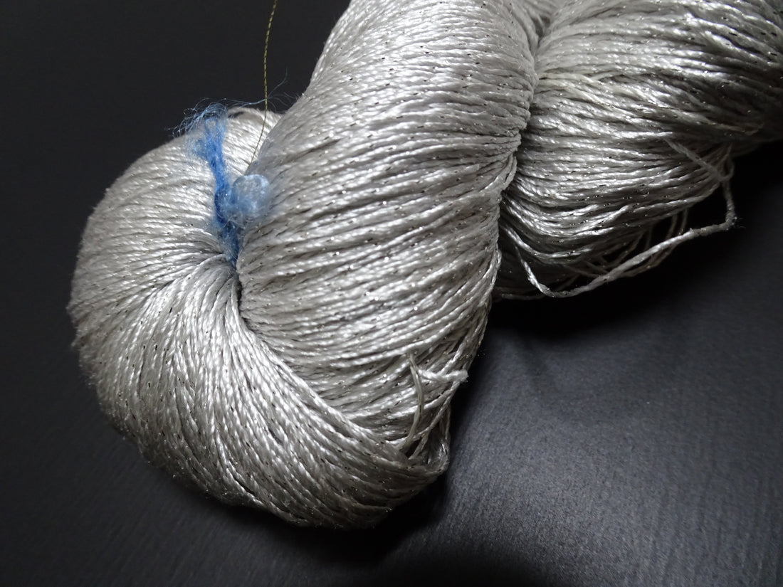 Japanese Vintage High Class Rare Silk Thread Mixture of Silver embroidery 17851