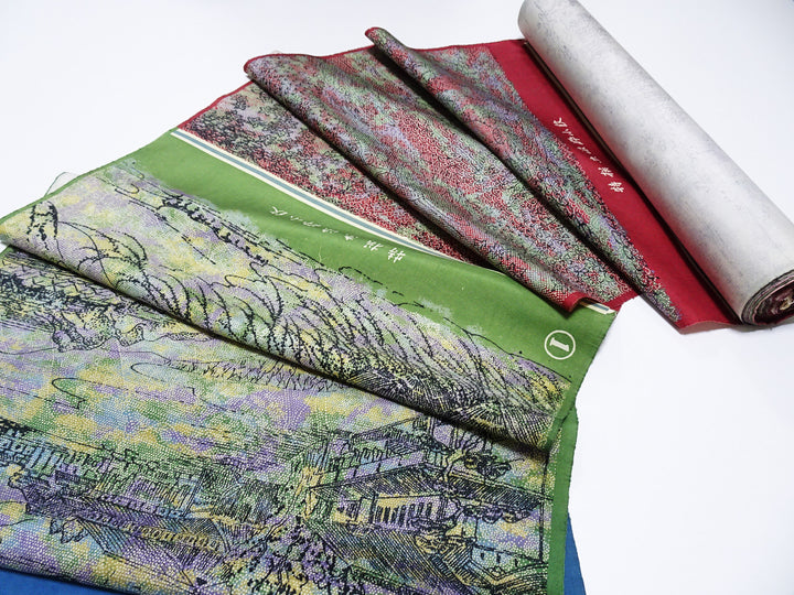 Japanese Vintage Rare Showa-Era Dyed Sample Fabric Bolt 14005