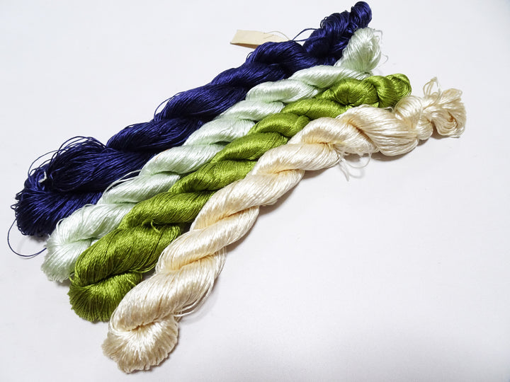 Japanese Vintage Twisted Silk Thread 4sets Embroidery 18419