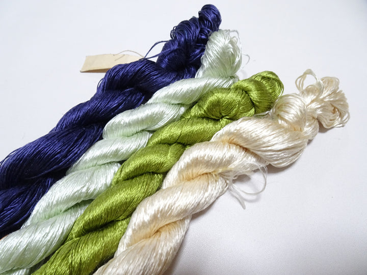 Japanese Vintage Twisted Silk Thread 4sets Embroidery 18419