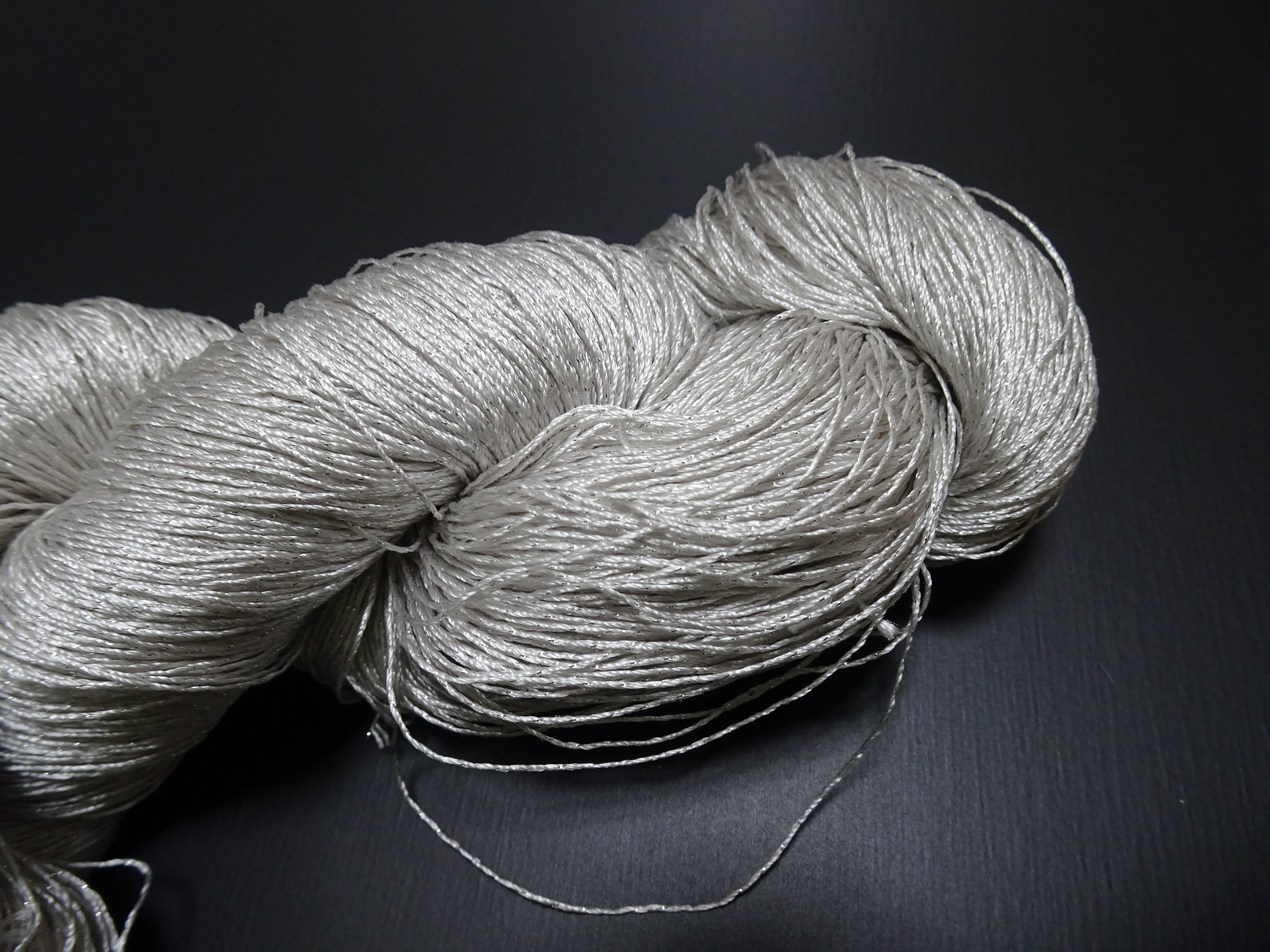 Japanese Vintage High Class Rare Silk Thread Mixture of Silver embroidery 17852