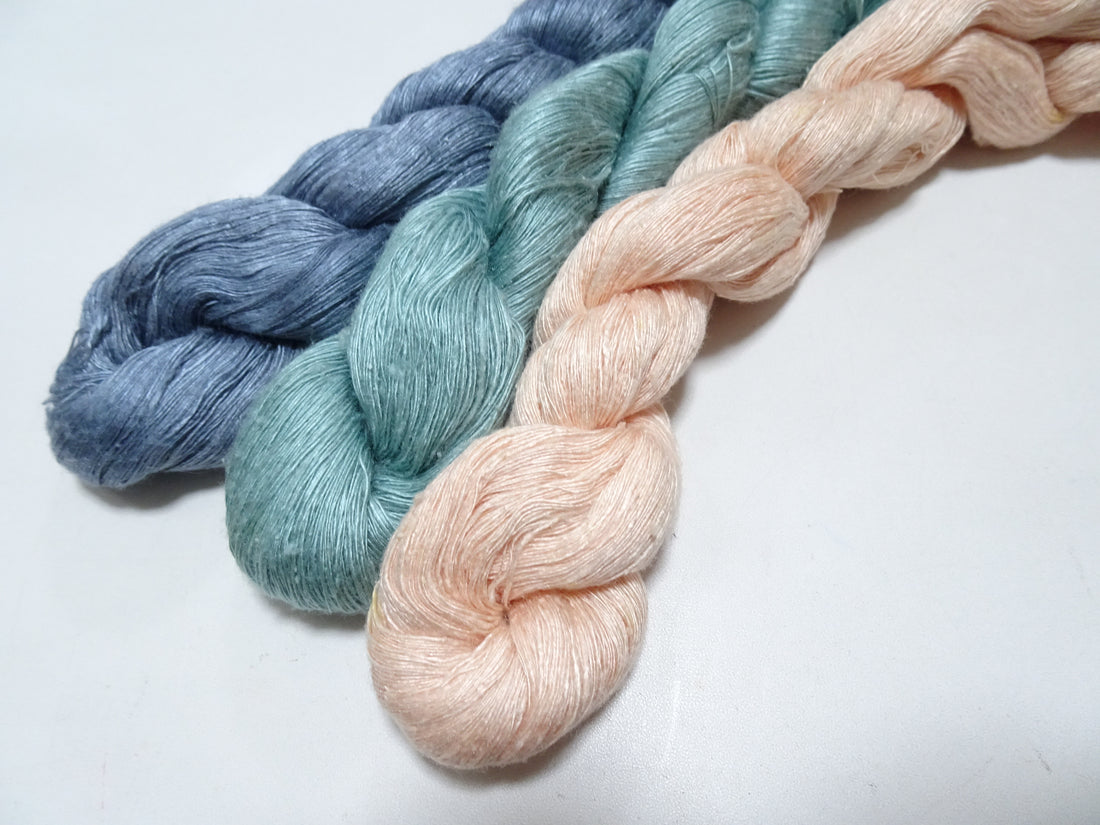 Japanese Vintage Mawata Tsumugi Fine Quality Silk Thread 3sets embroidery & Weave 17062