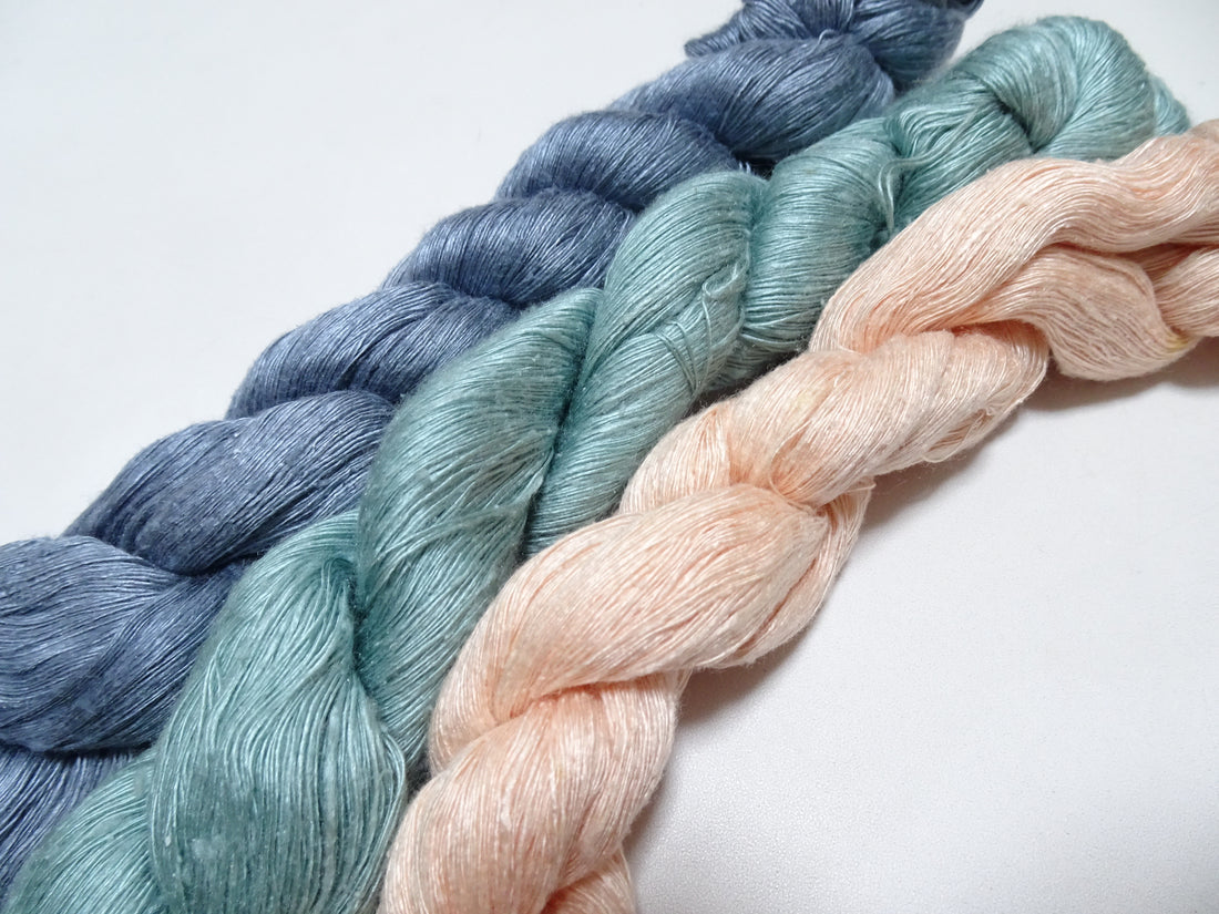 Japanese Vintage Mawata Tsumugi Fine Quality Silk Thread 3sets embroidery & Weave 17062