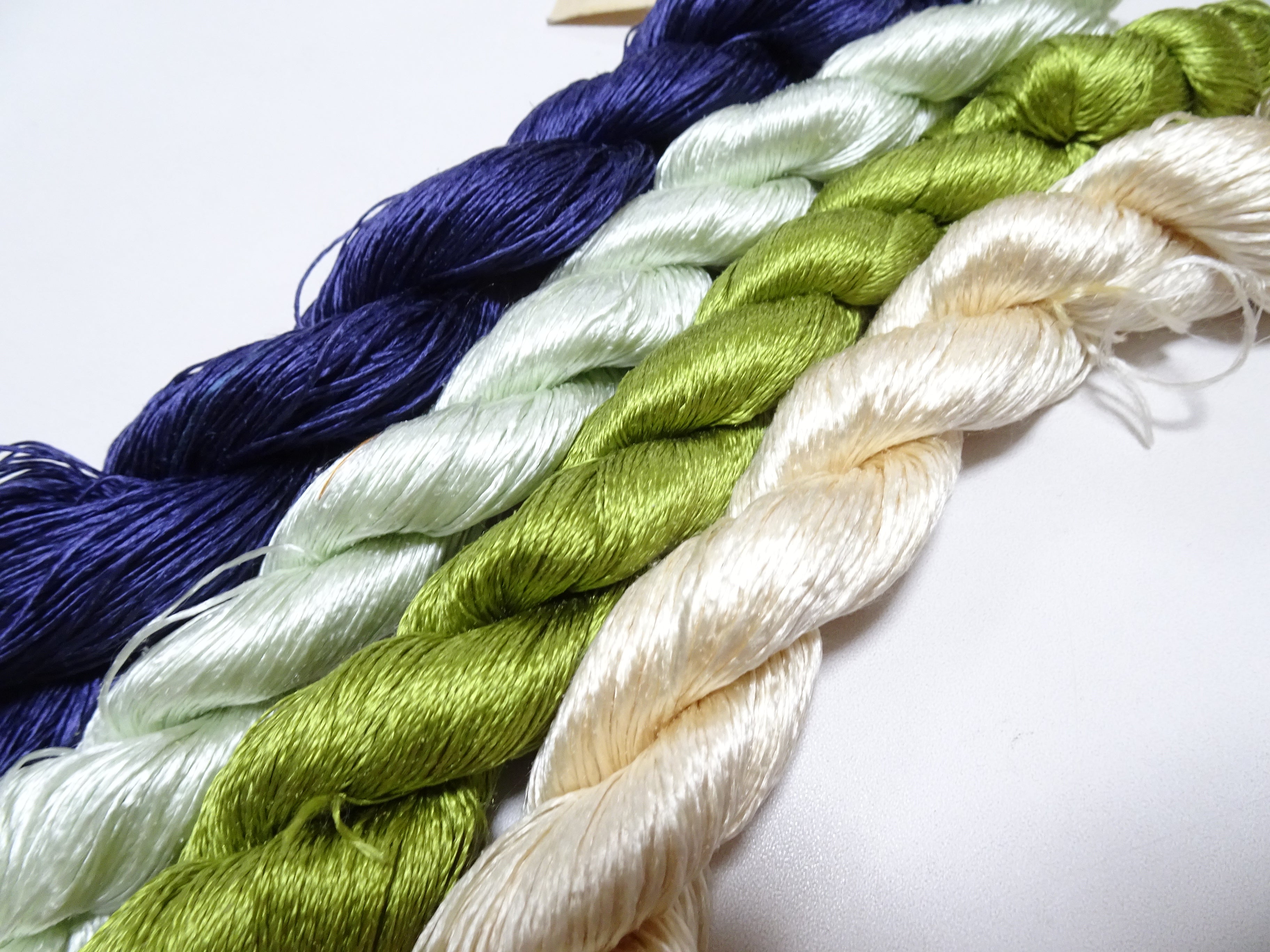 Japanese Vintage Twisted Silk Thread 4sets Embroidery 18419