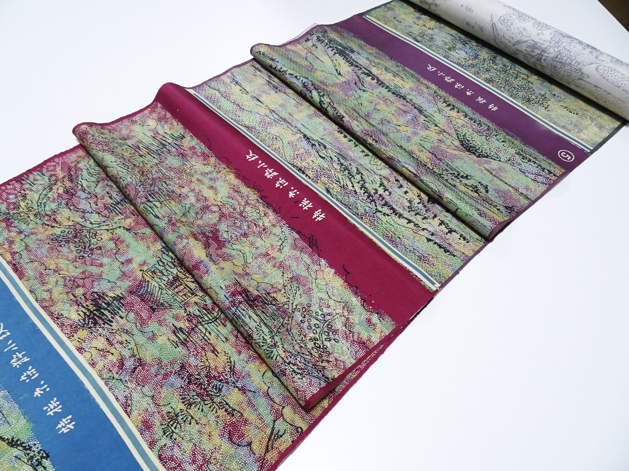 Japanese Vintage Rare Showa-Era Dyed Sample Fabric Bolt 14005