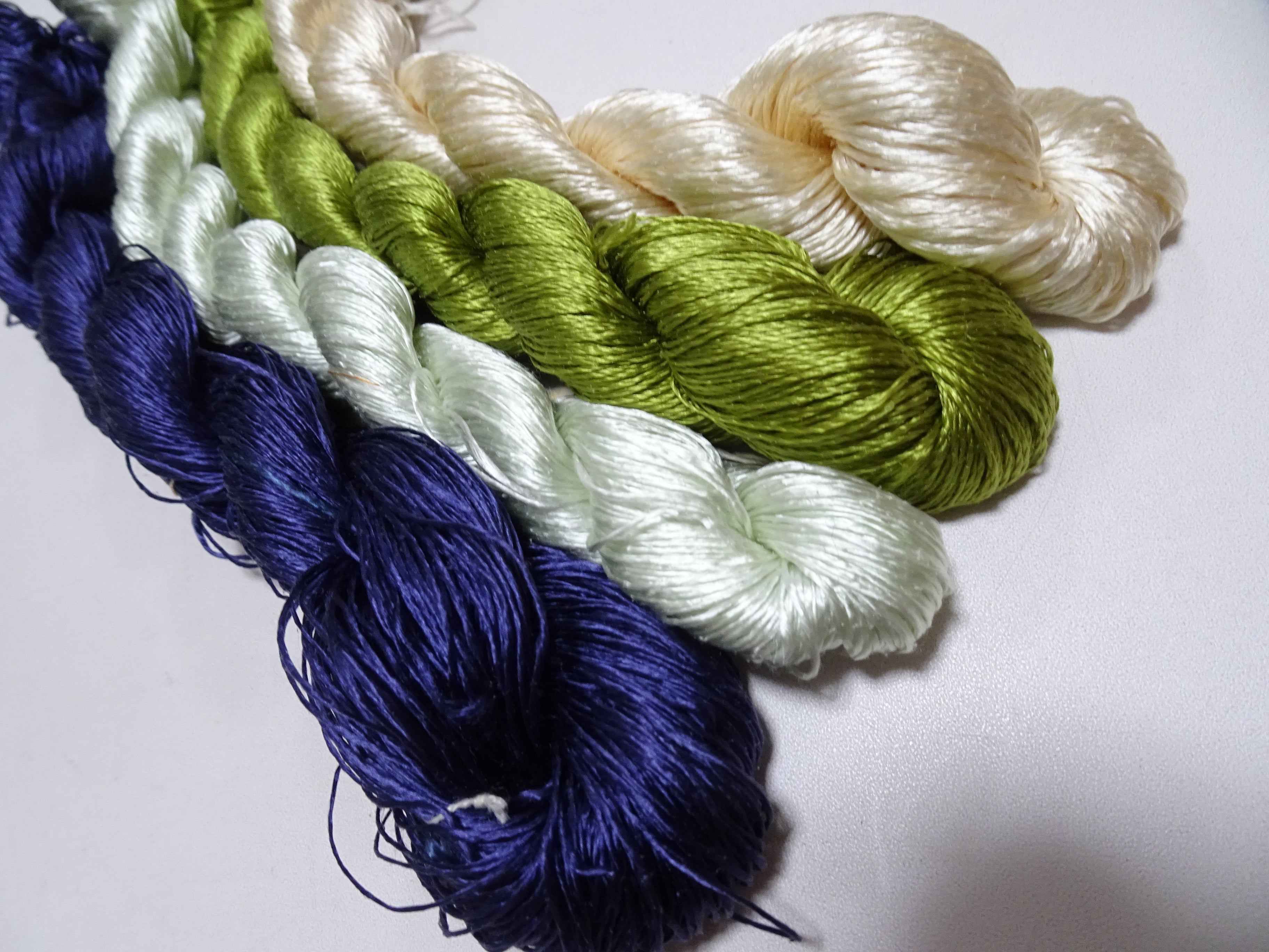 Japanese Vintage Twisted Silk Thread 4sets Embroidery 18419