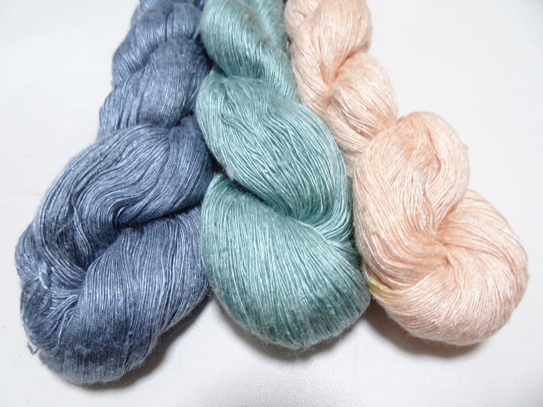 Japanese Vintage Mawata Tsumugi Fine Quality Silk Thread 3sets embroidery & Weave 17062