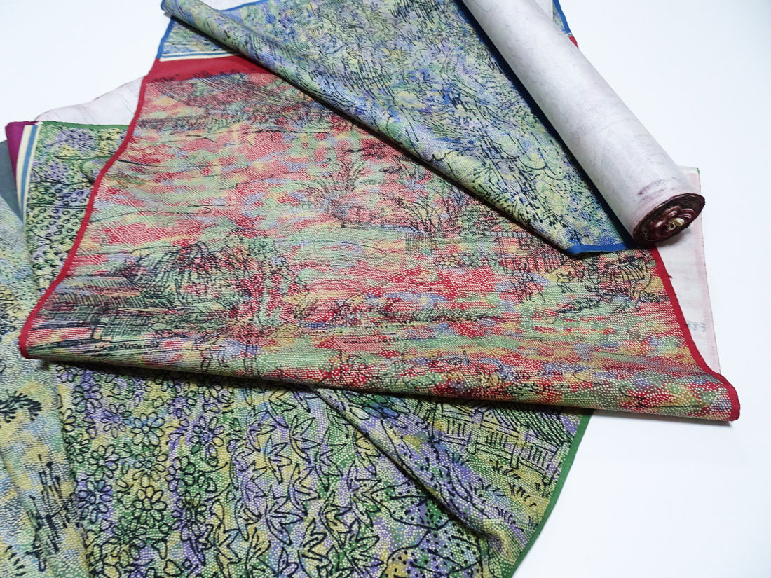 Japanese Vintage Rare Showa-Era Dyed Sample Fabric Bolt 14005