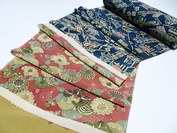 Japanese Vintage Rare Showa-Era Dyed Sample Fabric Bolt 14006