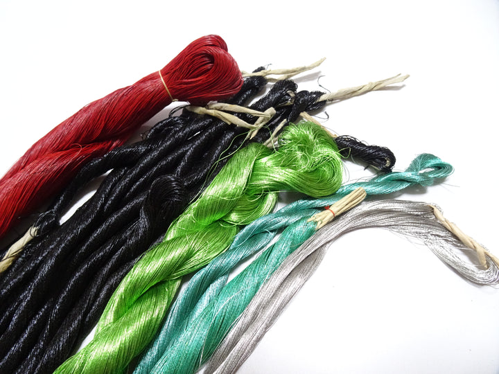 Japanese vintage super high class hon urushi (japanese lacquer) thread & Silver leaf color  Over 5000M  0.16mm