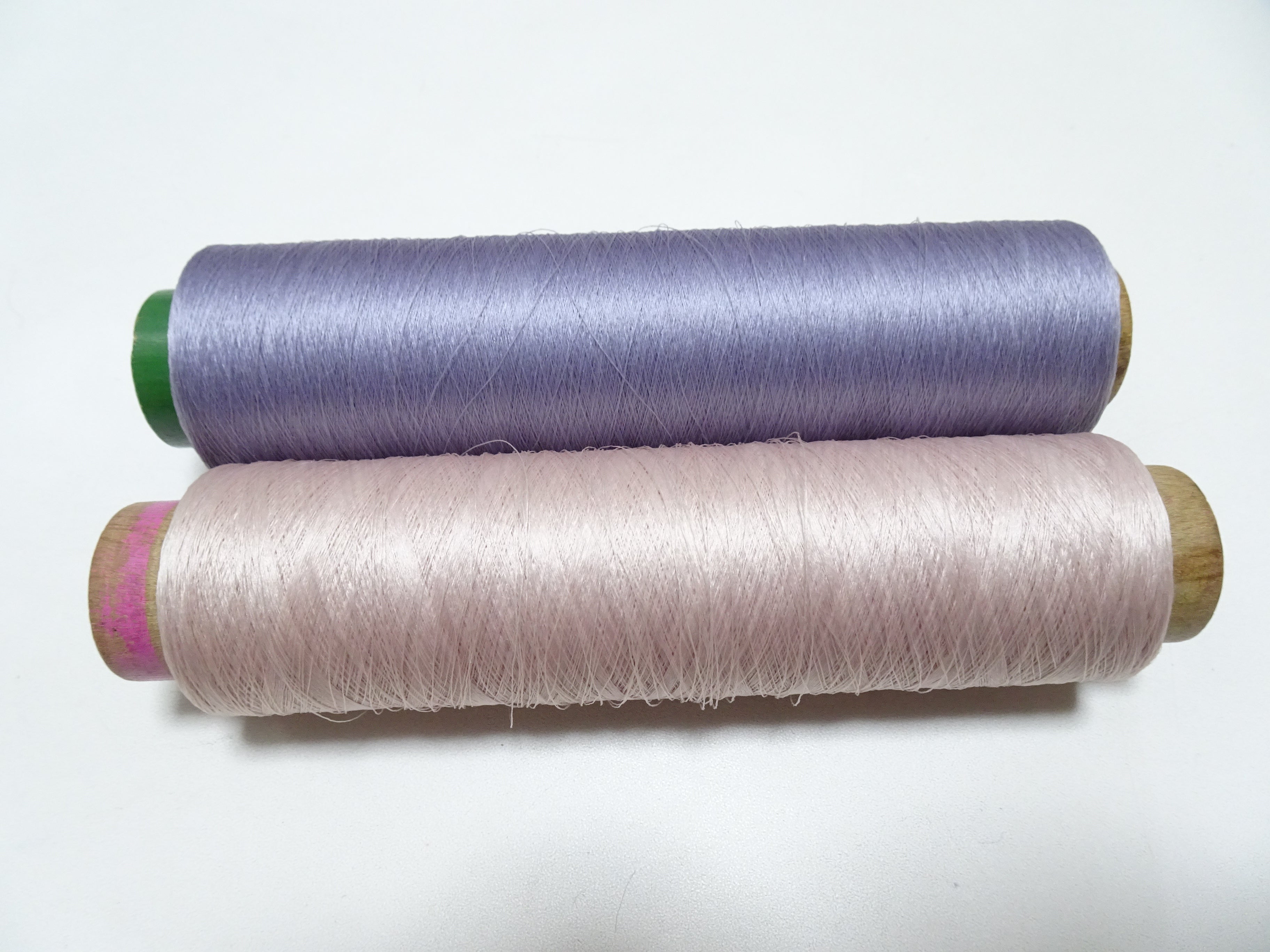 Japanese Vintage Silk Thread & Woodn Spool 2sets Embroidery 18739