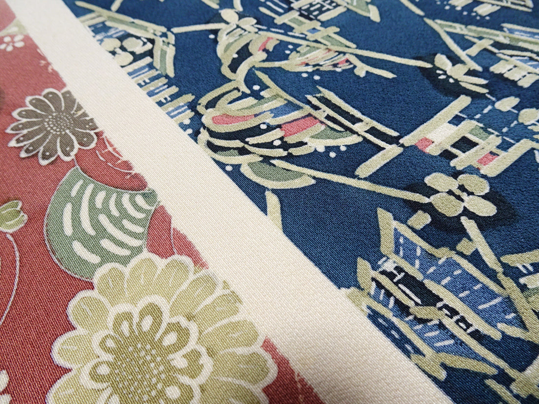 Japanese Vintage Rare Showa-Era Dyed Sample Fabric Bolt 14006