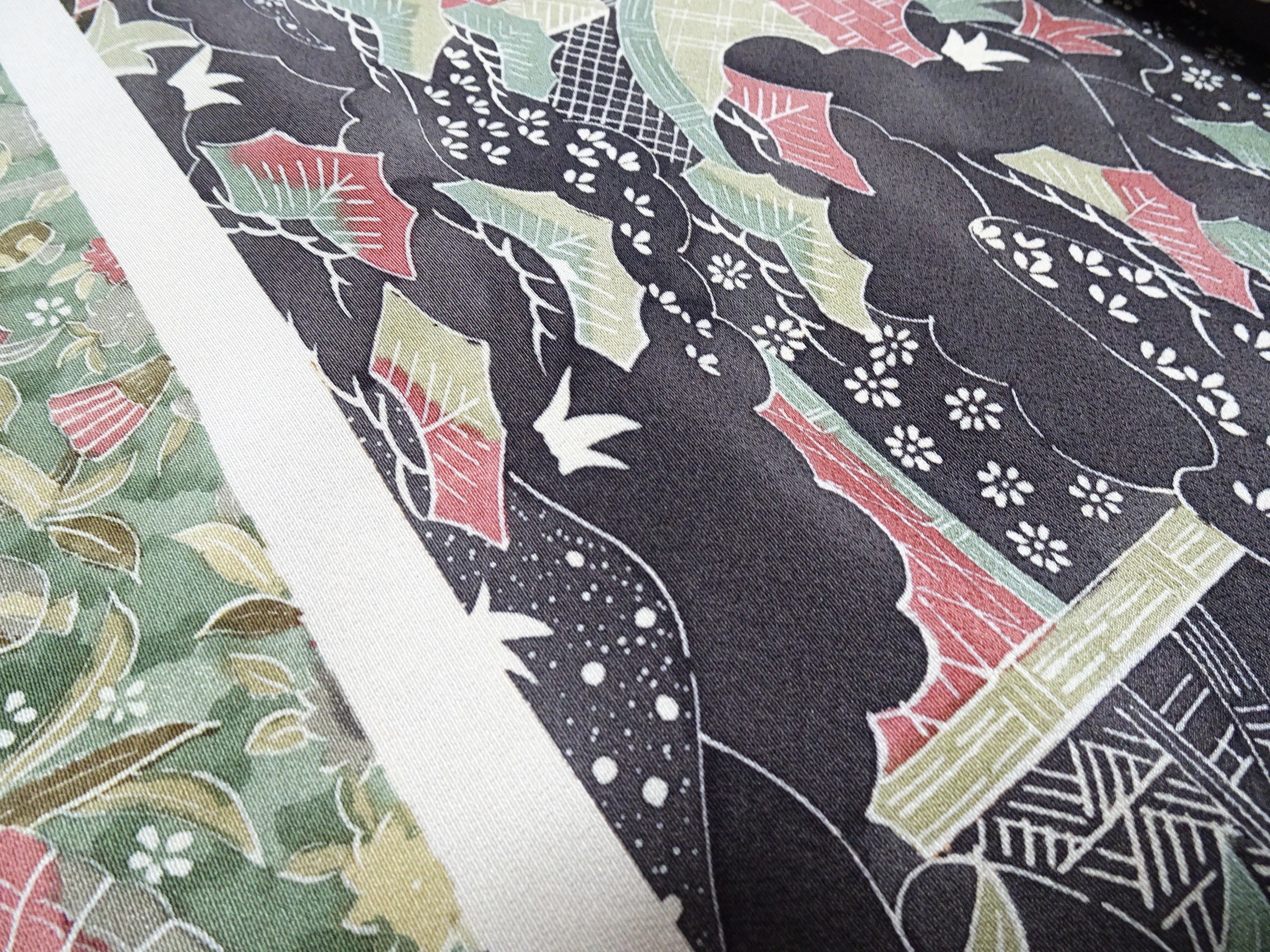 Japanese Vintage Rare Showa-Era Dyed Sample Fabric Bolt 14006