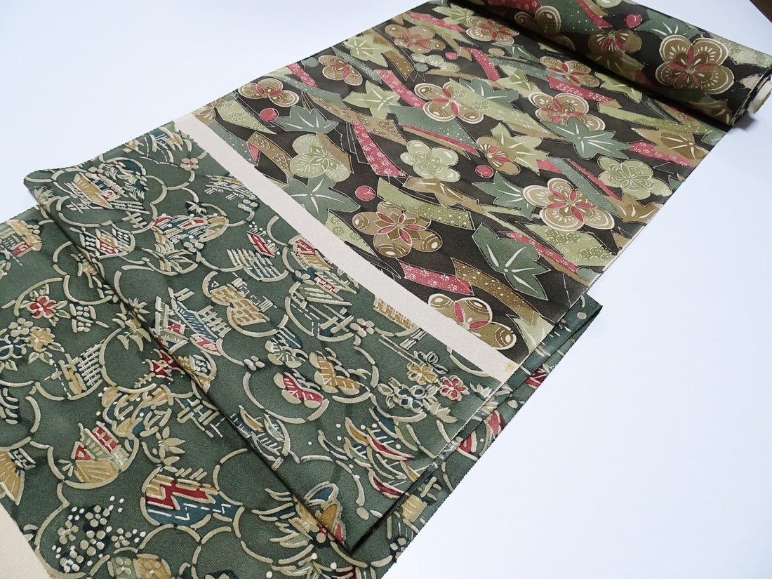 Japanese Vintage Rare Showa-Era Dyed Sample Fabric Bolt 14006