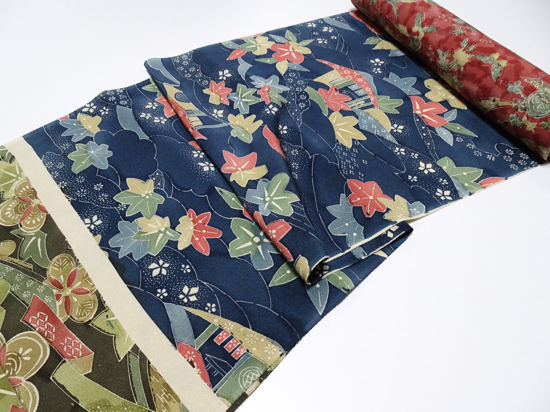 Japanese Vintage Rare Showa-Era Dyed Sample Fabric Bolt 14006
