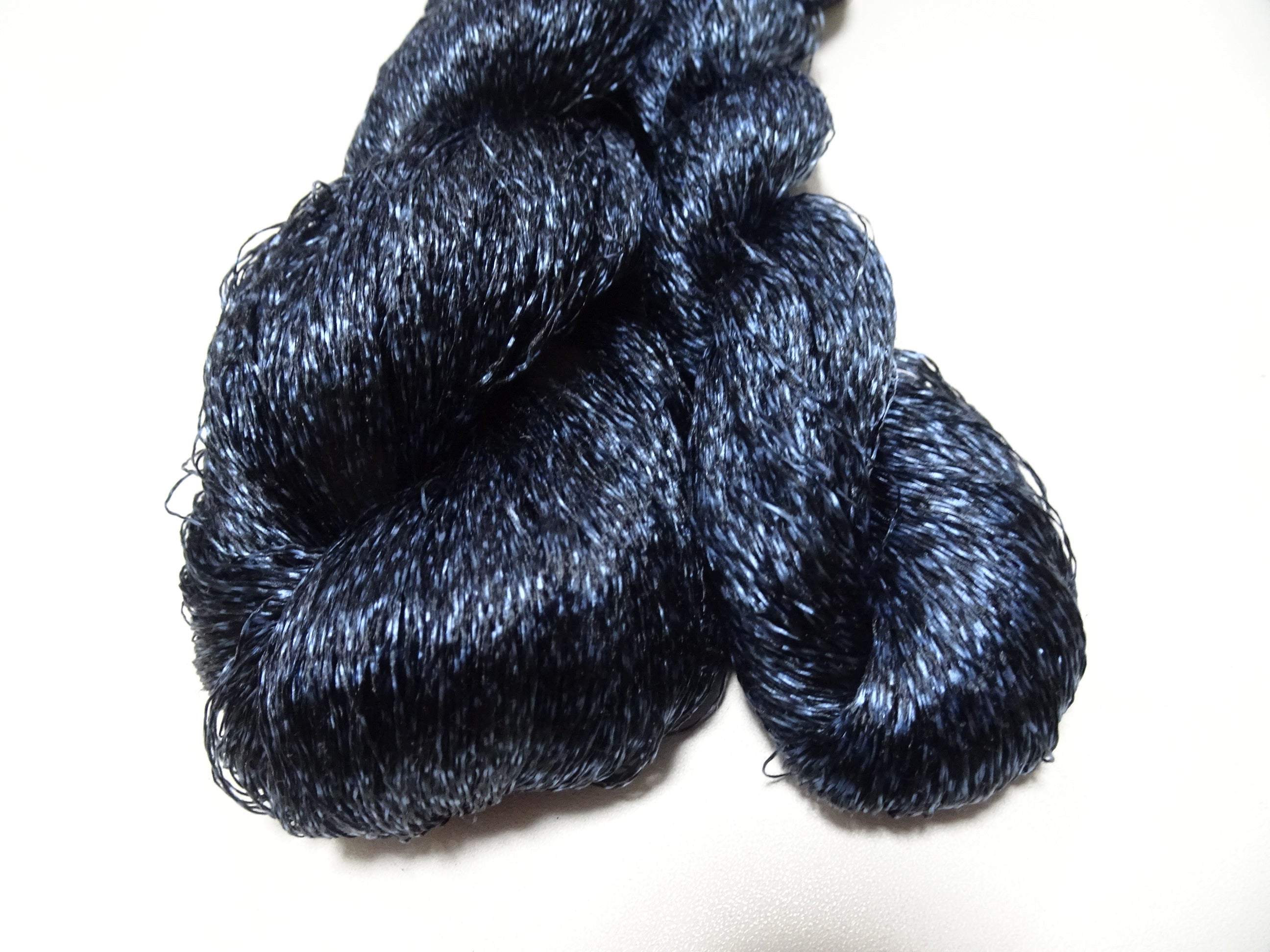 Japanese Vintage Super Rare Indigo Mud Dyeing Kasuri loose Twisted Silk Thread 2sets Embroidery & weave 13621