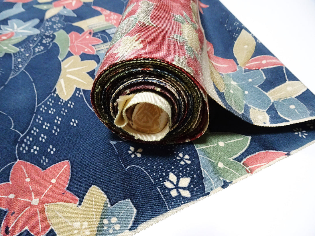 Japanese Vintage Rare Showa-Era Dyed Sample Fabric Bolt 14006