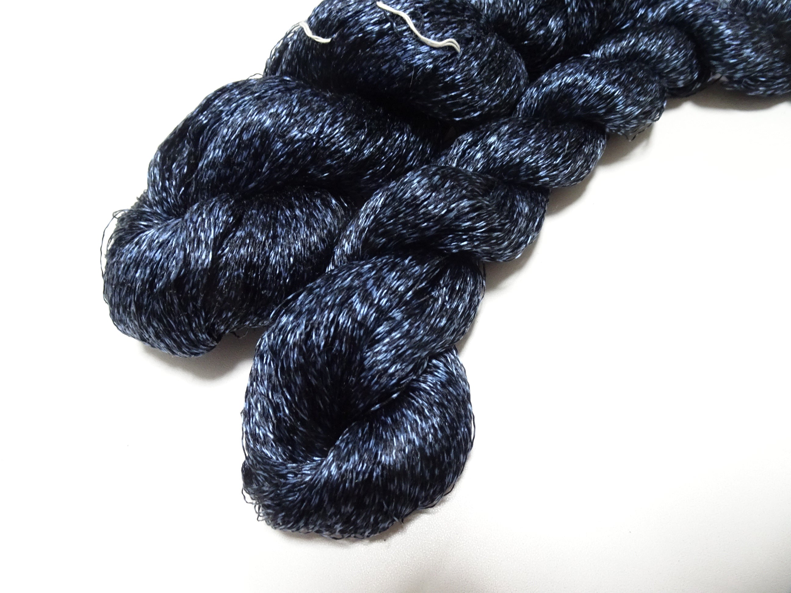 Japanese Vintage Super Rare Indigo Mud Dyeing Kasuri loose Twisted Silk Thread 2sets Embroidery & weave 13622