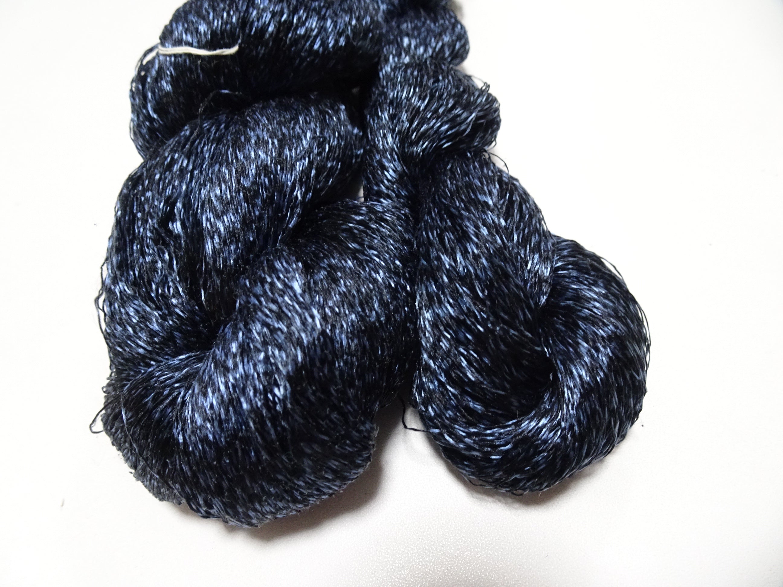 Japanese Vintage Super Rare Indigo Mud Dyeing Kasuri loose Twisted Silk Thread 2sets Embroidery & weave 13622