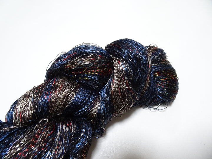 Japanese Vintage Super Rare Mud Dyeing Kasuri loose Twisted Silk Thread Embroidery & weave 13623