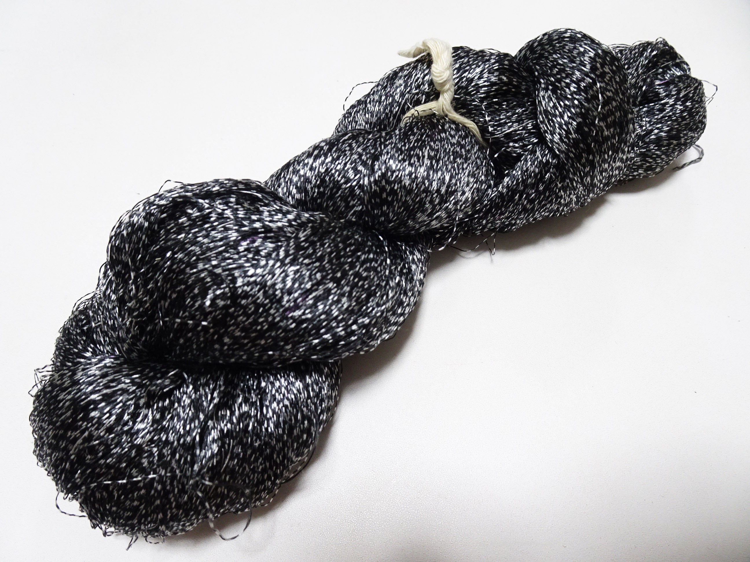 Japanese Vintage Super Rare Mud Dyeing Kasuri loose Twisted Silk Thread Embroidery & weave 13624