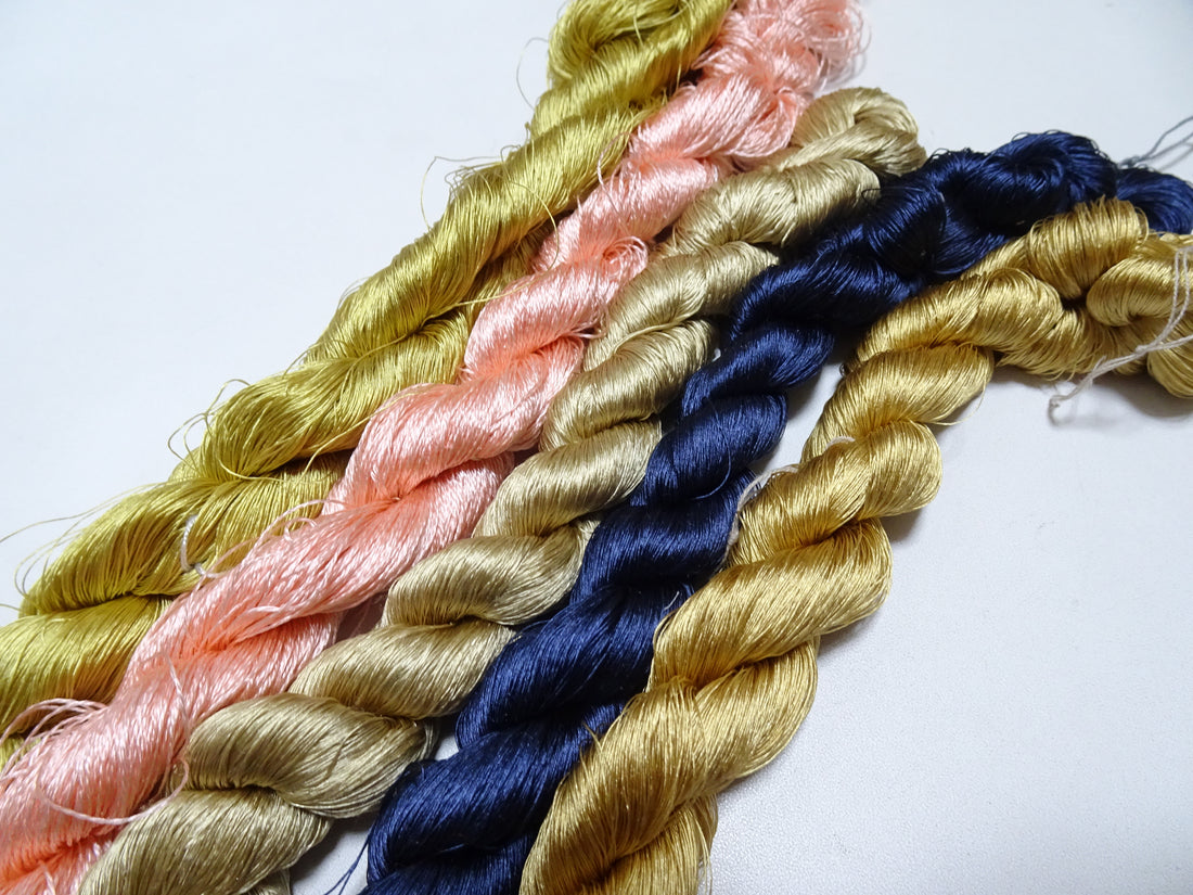 Japanese Vintage Silk Thread 5sets Embroidery 19534