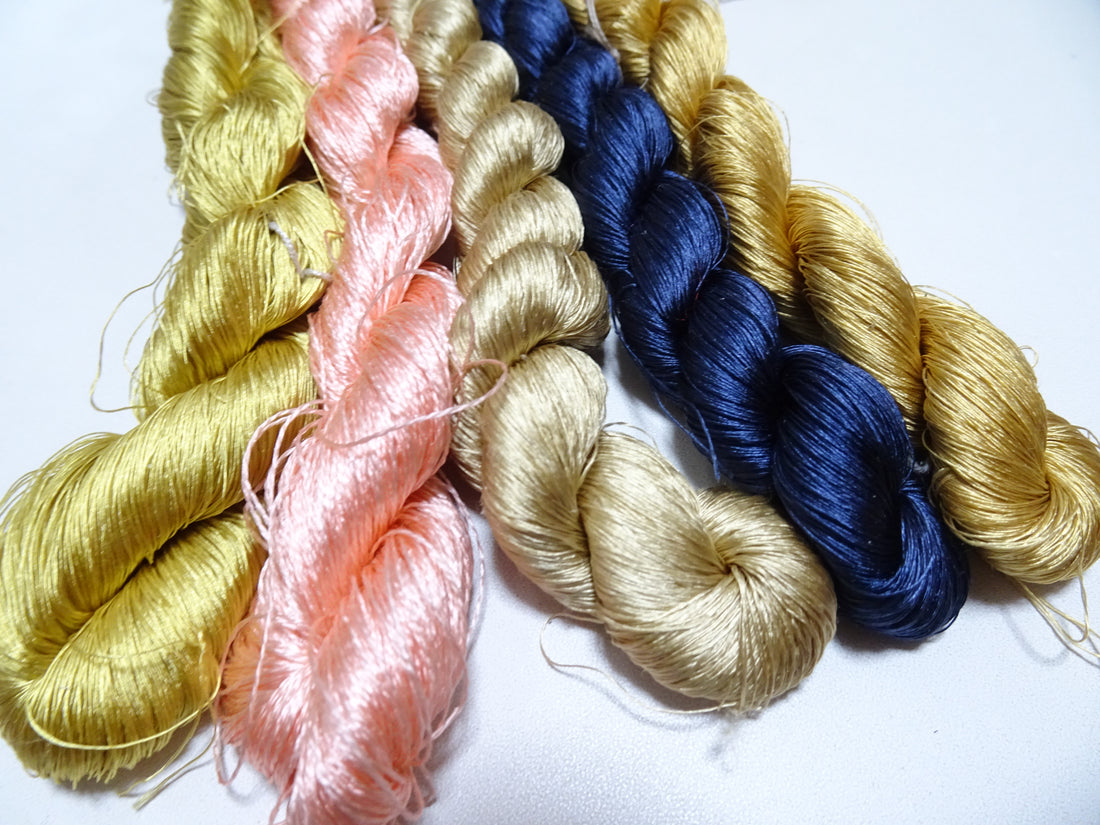 Japanese Vintage Silk Thread 5sets Embroidery 19534