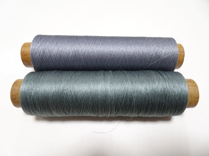 Japanese Vintage Silk Thread & Woodn Spool 2sets Embroidery 18744