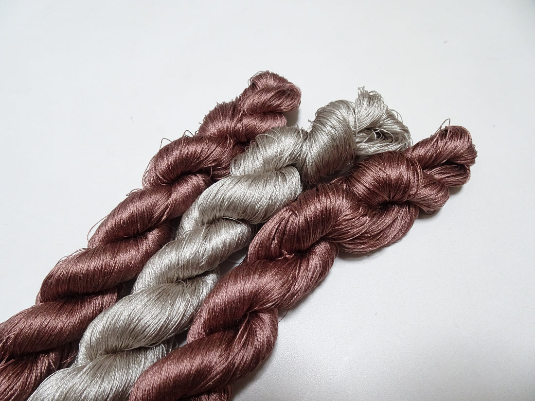 Japanese Vintage Twisted Silk Thread 3sets Embroidery 17245