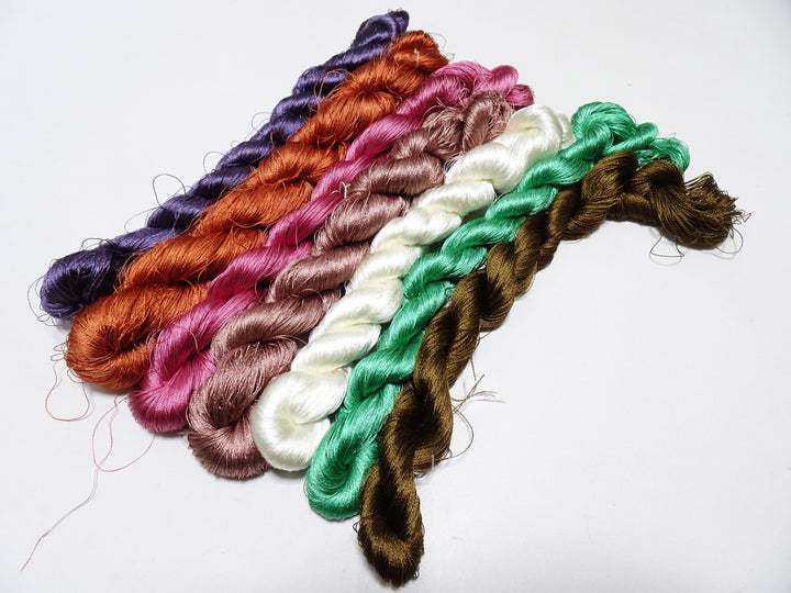 Japanese Vintage Twisted Silk Thread 3sets Embroidery 17246