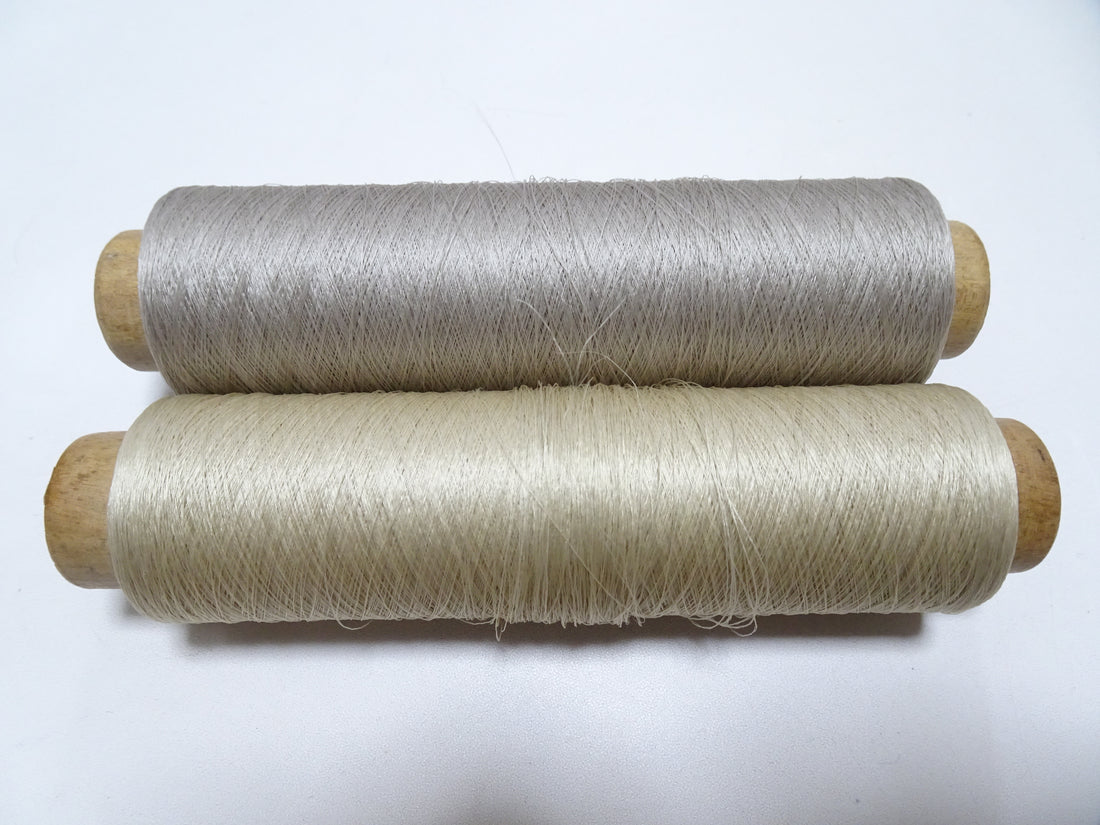 Japanese Vintage Silk Thread & Woodn Spool 2sets Embroidery 18745