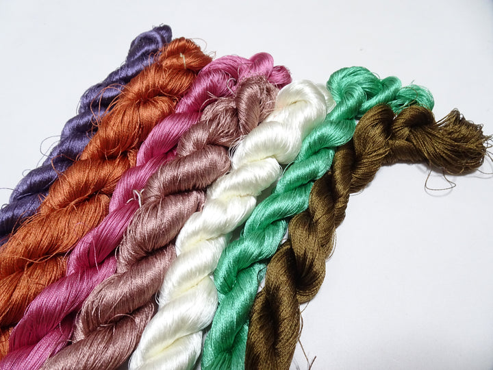 Japanese Vintage Twisted Silk Thread 3sets Embroidery 17246