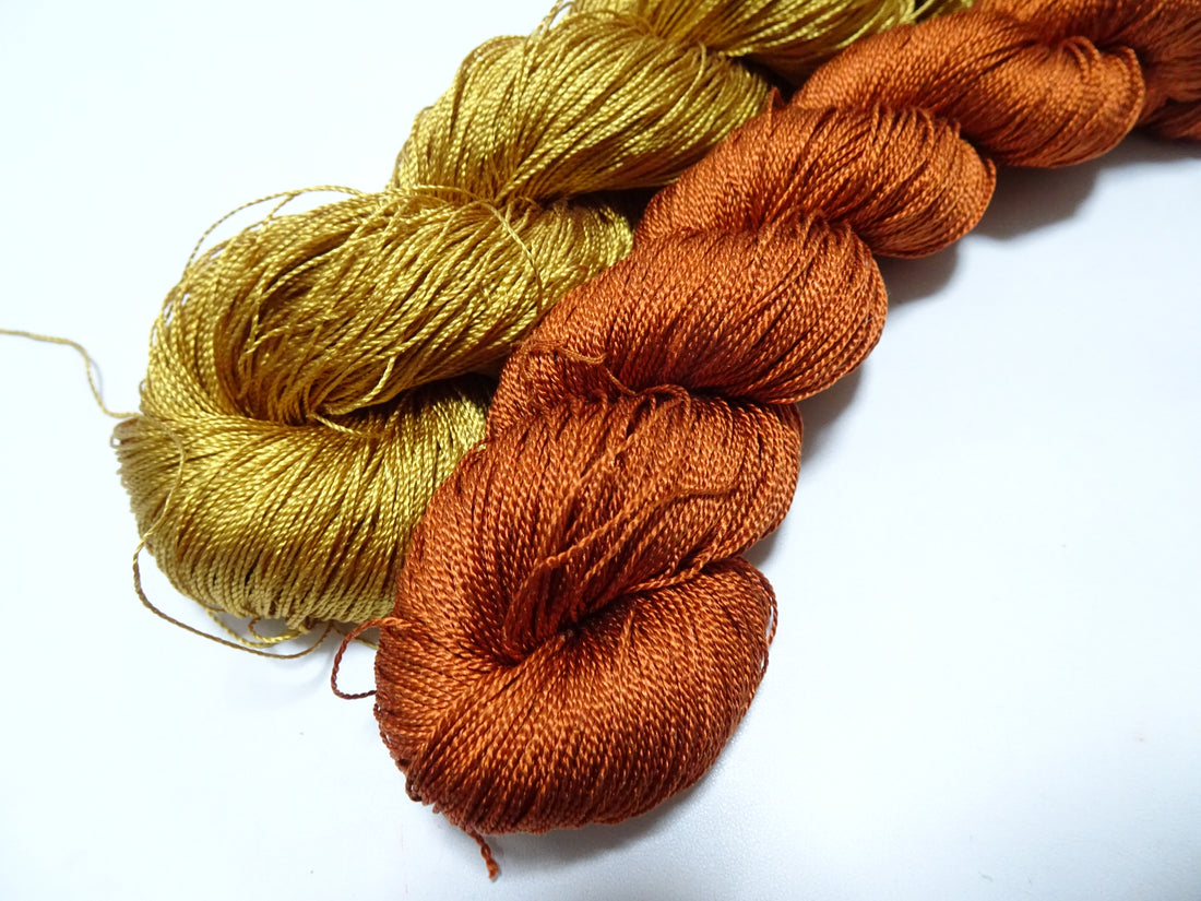 Japanese Vintage Strong Twisted Silk Thread 2sets Embroidery & Weaving 16147