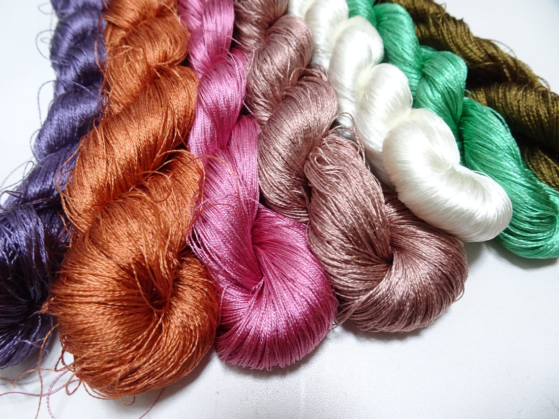 Japanese Vintage Twisted Silk Thread 3sets Embroidery 17246