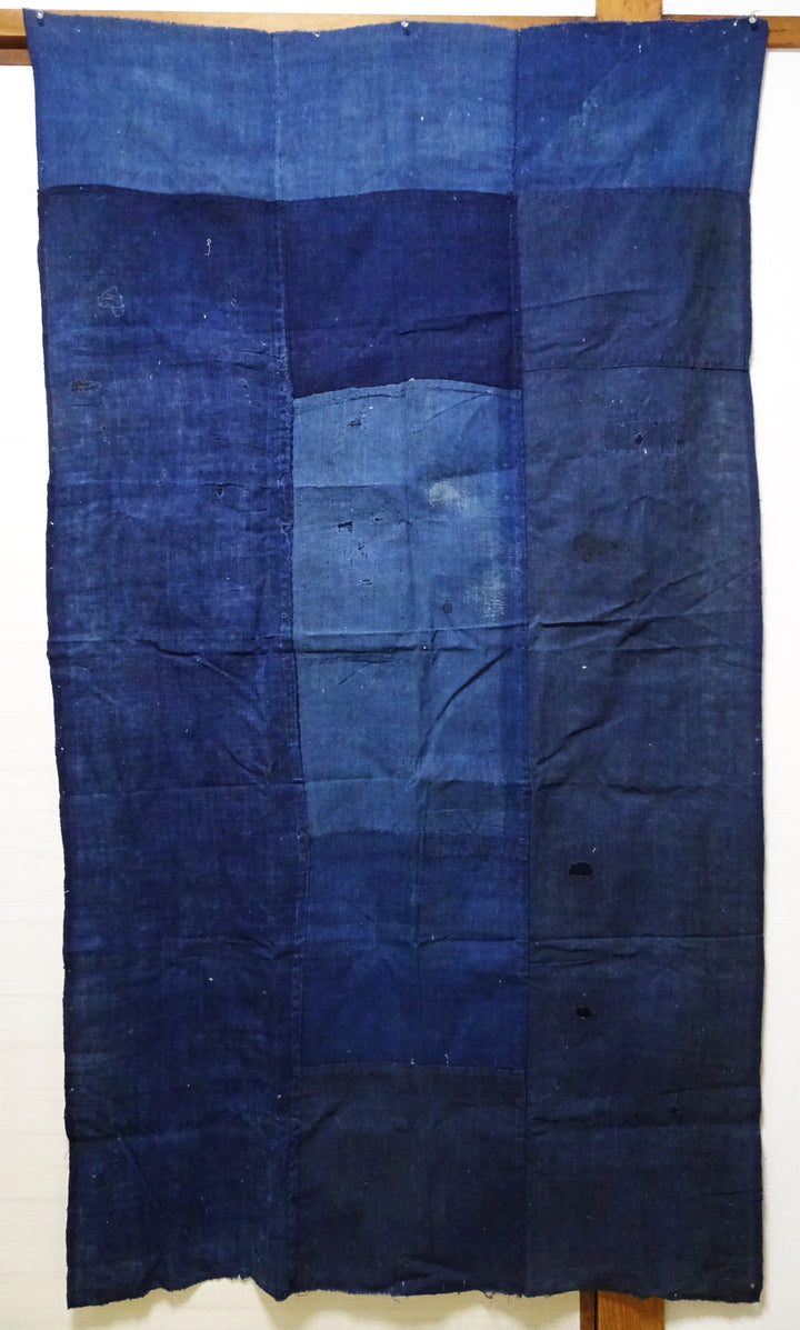 Japanese Antique Cotton Boro Ranru Sashiko kasuri Indigo dye Fabric 13628