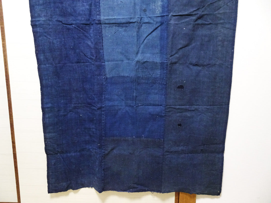 Japanese Antique Cotton Boro Ranru Sashiko kasuri Indigo dye Fabric 13628