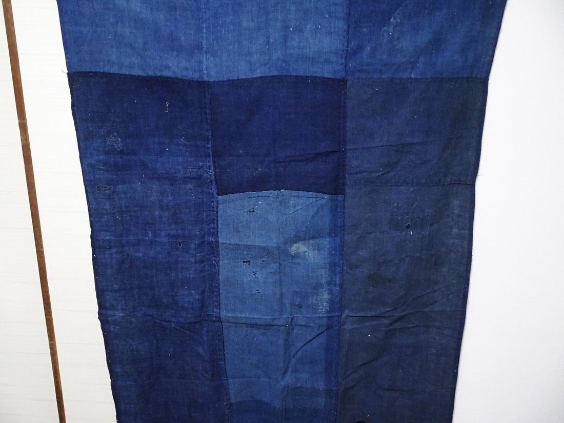 Japanese Antique Cotton Boro Ranru Sashiko kasuri Indigo dye Fabric 13628
