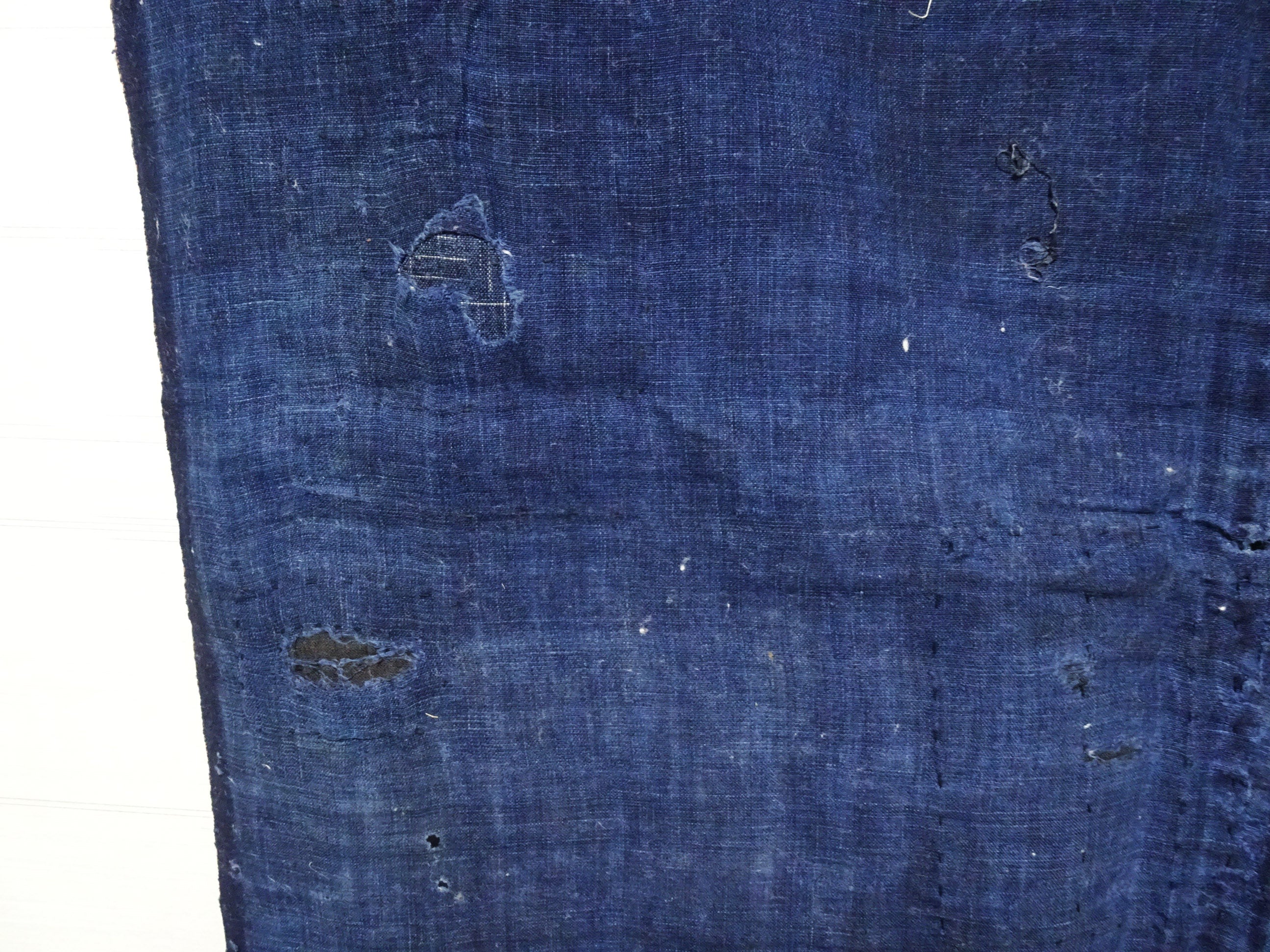 Japanese Antique Cotton Boro Ranru Sashiko kasuri Indigo dye Fabric 13628