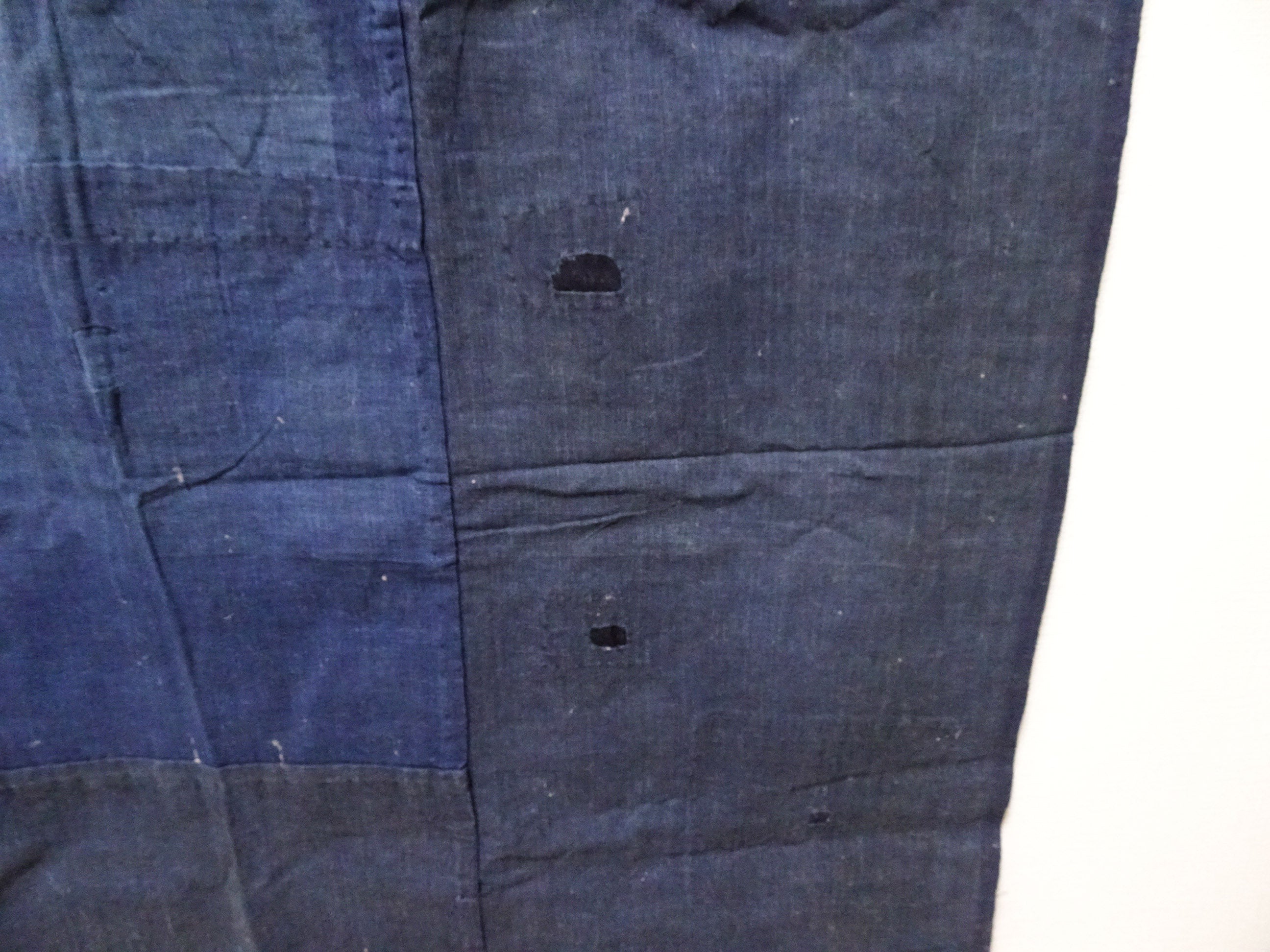 Japanese Antique Cotton Boro Ranru Sashiko kasuri Indigo dye Fabric 13628