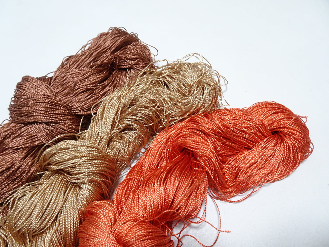 Japanese Vintage Strong Twisted Silk Thread 3sets Embroidery & Weaving 16150